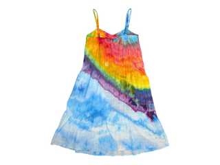 Women's Large Tie-dye Long Flowy Rainbow Dress