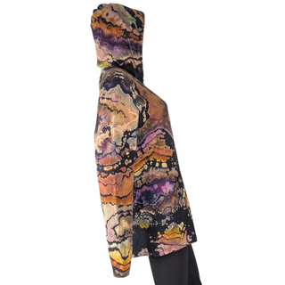 Men's Medium Reversed Tie-dye Hooded Long-sleeve Tee