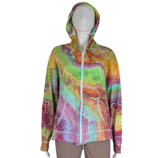 Women's XXL Tie-dye Lightweight Zip-Up Hoodie