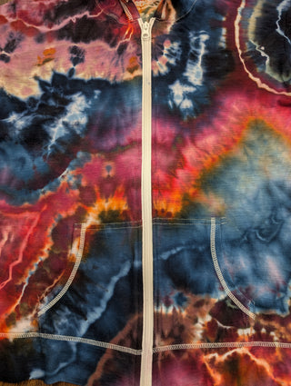 Women's Medium Tie-dye Lightweight Zip-up Hoodie
