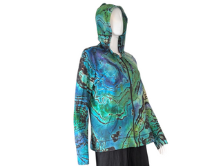 Women's Large Reverse Tie-dye Lightweight Zip-up Hoodie