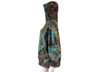 Women's XXL Reverse Tie-dye Buffalo Pullover Hoodie