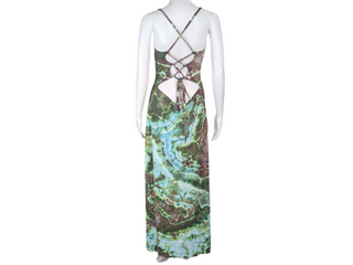 Women's Large Tie-dye Lace-up Dress