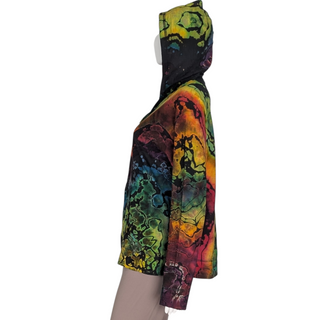 Women's Large Reverse Tie-dye Lightweight Zip-up Hoodie