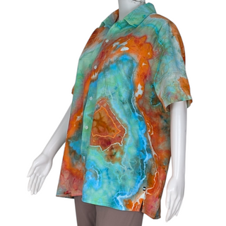 Men's Large Tie-dye Button-Down Shirt