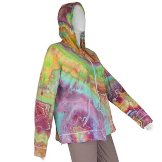 Women's XXL Tie-dye Lightweight Zip-Up Hoodie