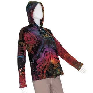 Women's Medium Reverse Tie-dye Lightweight Zip-up Hoodie