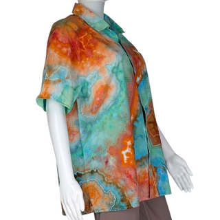 Men's Large Tie-dye Button-Down Shirt