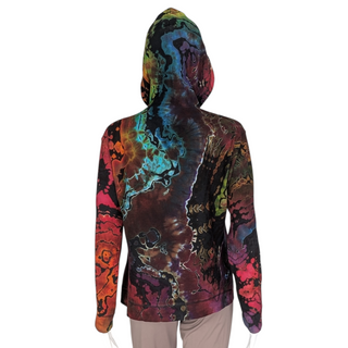 Women's Medium Reverse Tie-dye Lightweight Zip-up Hoodie
