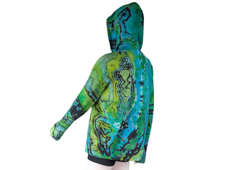 Women's Medium Reverse Tie-dye Lightweight Zip Up Hoodie