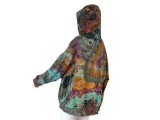 Women's XXL Reverse Tie-dye Buffalo Pullover Hoodie