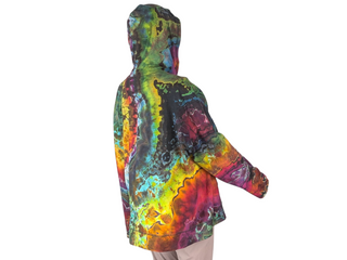Women's XL Reverse Tie-dye Lightweight Zip-up Hoodie