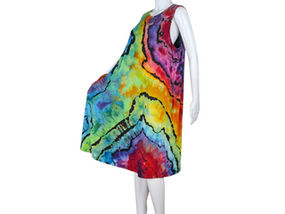 Women's XXL Reverse Tie-dye Flowy Dress