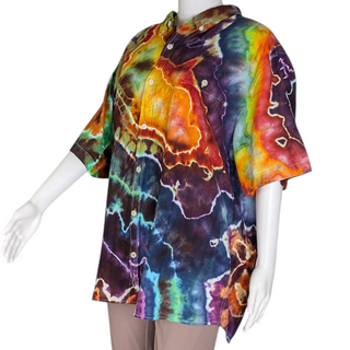Men's XXL Tie-dye Button-up Shirt