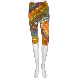 Women's Small Tie-dye Capri Leggings