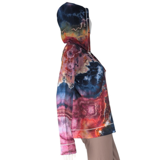 Women's Medium Tie-dye Lightweight Zip-up Hoodie