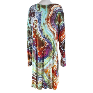 Women's 4XL Tie-dye Long-sleeve Dress