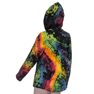 Women's Large Reverse Tie-dye Lightweight Zip-up Hoodie
