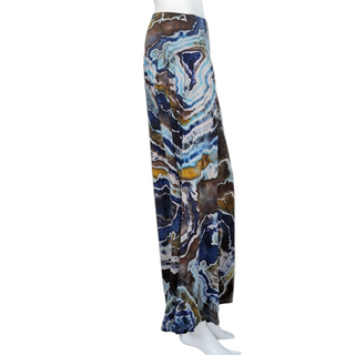 Women's Large Tie-dye Cropped Palazzo Pants with Pockets