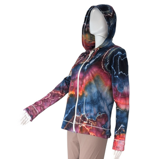 Women's Medium Tie-dye Lightweight Zip-up Hoodie