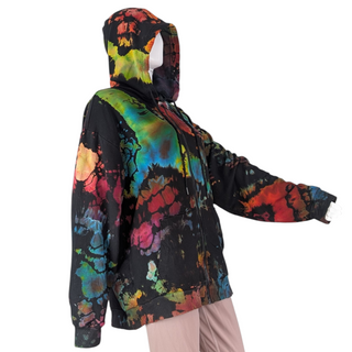 Men's Large Reverse Tie-dye Zip-up Hoodie