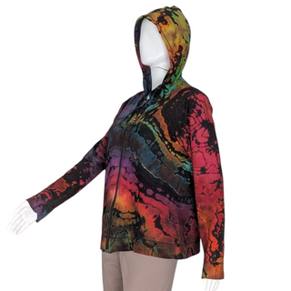 Women's Medium Reverse Tie-dye Lightweight Zip-up Hoodie