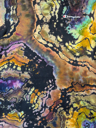 Men's Medium Reversed Tie-dye Hooded Long-sleeve Tee