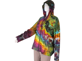 Women's XL Reverse Tie-dye Lightweight Zip-up Hoodie