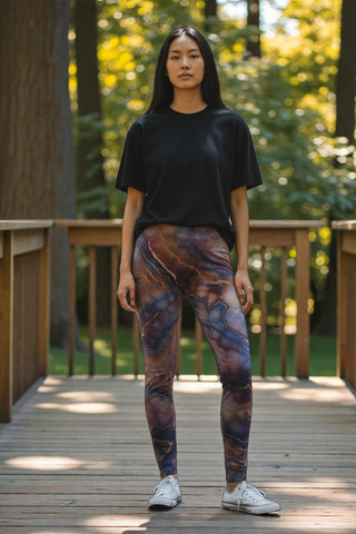 Women's Large Tie-dye Fleece-lined Leggings