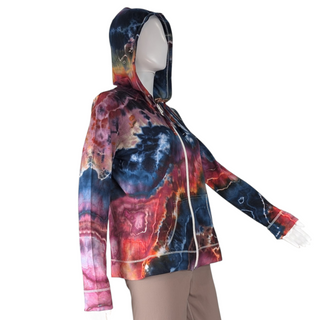 Women's Medium Tie-dye Lightweight Zip-up Hoodie