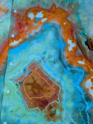 Men's Large Tie-dye Button-Down Shirt