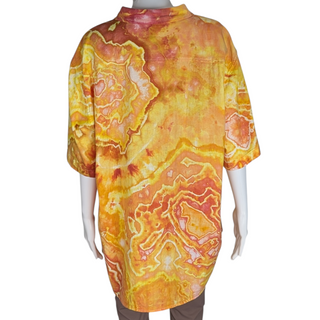 Men's XXL Tie-dye Linen Button-Down Shirt