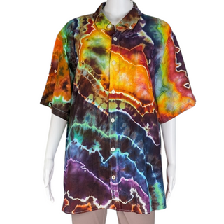 Men's XXL Tie-dye Button-up Shirt