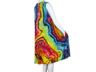 Women's XXL Reverse Tie-dye Flowy Dress