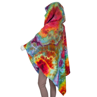 Women's OSFA Tie-dye Hooded Poncho
