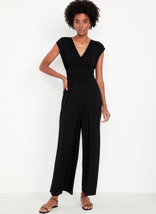 Women's Small Reversed Tie-dye Waist-defined Wide Leg Jumpsuit