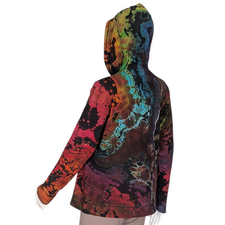 Women's Medium Reverse Tie-dye Lightweight Zip-up Hoodie
