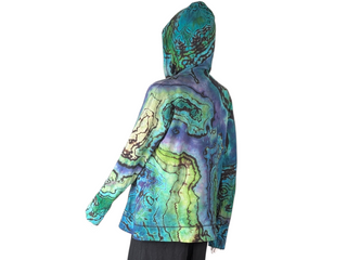 Women's Large Reverse Tie-dye Lightweight Zip-up Hoodie