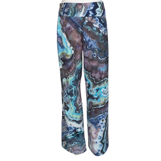 Women's Small Tie-dye Linen Palazzo Pants
