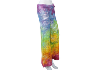 Women's Small Tie-dye Crochet Party Pants