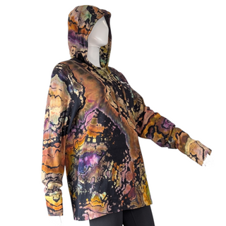 Men's Medium Reversed Tie-dye Hooded Long-sleeve Tee