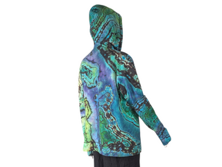 Women's Large Reverse Tie-dye Lightweight Zip-up Hoodie