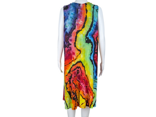Women's XXL Reverse Tie-dye Flowy Dress