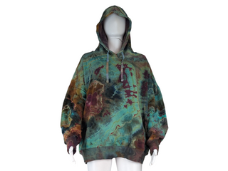 Women's XXL Reverse Tie-dye Buffalo Pullover Hoodie