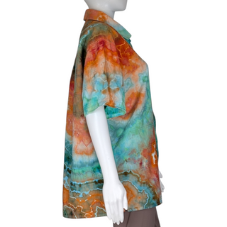 Men's Large Tie-dye Button-Down Shirt