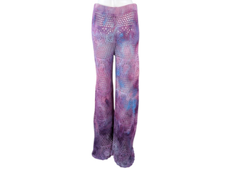 Women's Large Long Tie-Dye Crochet Party Pants