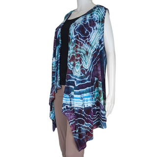 Women's XXL Tie-dye Flowy Vest
