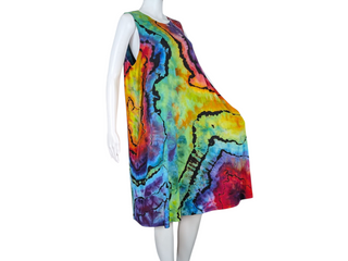 Women's XXL Reverse Tie-dye Flowy Dress