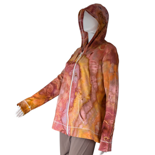 Women's XL Tie-dye Lightweight Zip-up Hoodie