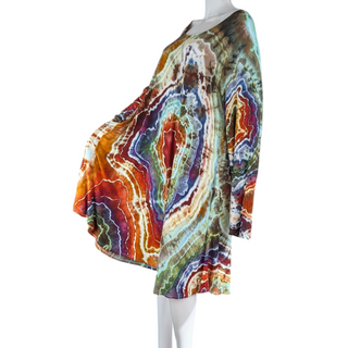 Women's 4XL Tie-dye Long-sleeve Dress